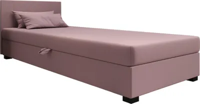 Obrázek produktu pro Pilloline skříňová postel AXEL 110x195 kompletní set s matrací Bonell, čalouněná postel se zásuvkami - růžová, SAWANA 61
