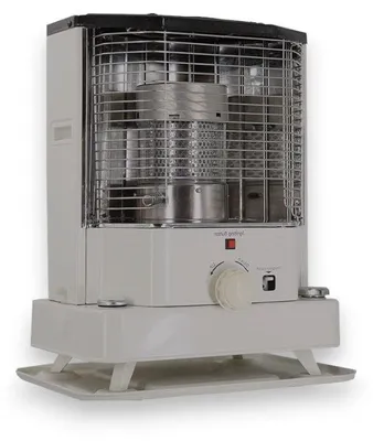 Obrázok produktu pre Biely radiátor na kvapalné palivo s výkonom 2400 W, rozmery 42 x 31 x V 52 cm, s piezoelektrickým zapaľovaním