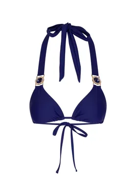 Produktbild von Moda Minx Bikinioberteil Amour Triangle mit stilvollem Steinbesatz Navy S
