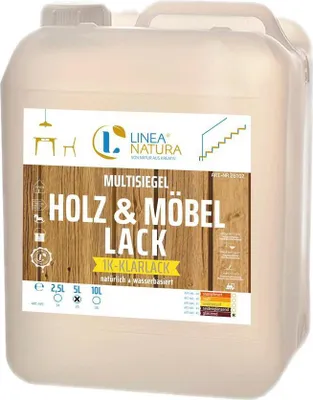 Produktbild von Multisiegel Holz und Möbellack | natürlich | wasserbasiert | Klarlack | 5 L glänzend
