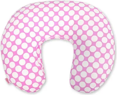 Image de Coussin d'allaitement Bobono en forme de haricot en fibre naturelle rose pour le confort et la sécurité lors de l'allaitement