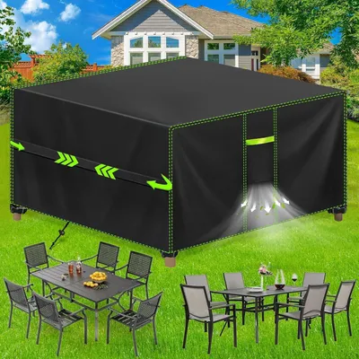 Produktbild von Schutzhülle Gartenmöbel Wasserdicht Winterfest 420D Oxford 135x135x75cm Schwarz