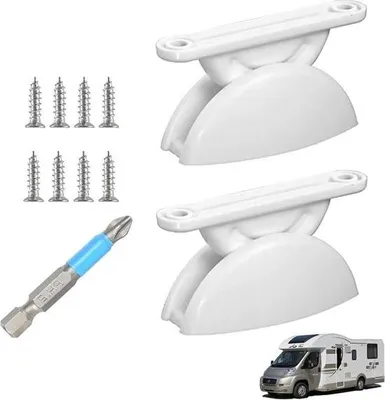 Produktbild von Türschloss für Wohnmobil und Wohnwagen - Türstopper aus Kunststoff - T-förmiger Türhalter (2 Stück)