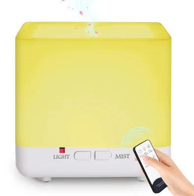 Image de Humidificateur à ultrasons et diffuseur d'arômes avec 7 couleurs LED et fonctionnement silencieux