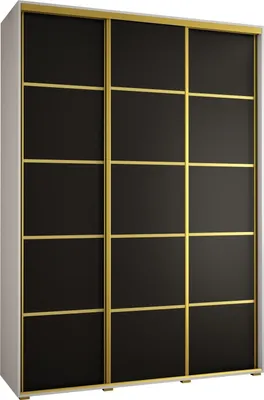 Produktbild von MEBLE KRYSPOL Davos 4 Schrank, drei Türen - 235,2x170x45 cm - Weiß Schwarz Gold