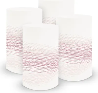 Produktbild von itenga 6x Windlicht klein Linien weiß dunkelrot / bordeaux, 10,0 cm