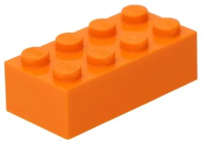 Produktbild von 5x LEGO Stein 2 x 4 (3001) - Orange