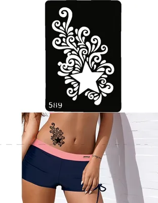 Produktbild von Henna Tattoo Schablone Airbrush Stencil Selbstklebend Stern