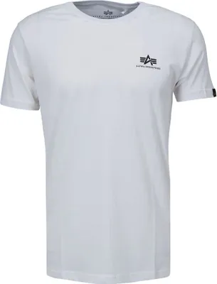 Zdjęcie produktu dla ALPHA INDUSTRIES BASIC T SMALL LOGO – męska koszulka z logo, rozmiar: XL, kolor: 09 White