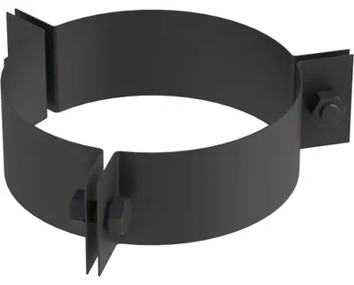 Produktbild von Jeremias DW-Black 200mm 3-Punkt Abspannschelle doppelwandig Edelstahl Abgasanlage für Öl Gas Festbrennstoffe Unterdruckbetrieb