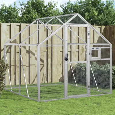 Image de Best Möbel Volière Argentée 1,79x2x1,85 m Aluminium - Cages pour oiseaux CL3092110 2parcel