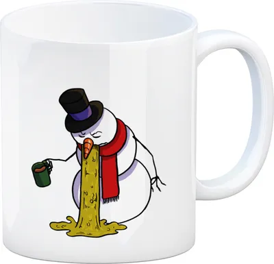 Produktbild von Kotzender Schneemann mit Glühweintasse Weihnachten Kaffeebecher