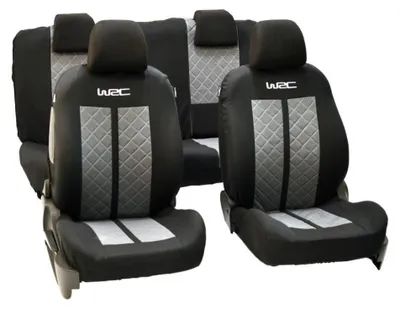 Produktbild von WRC Auto Sitzschonbezug Sitzbezüge Set Vorne und Hinten Universal Polyester Schwarz
