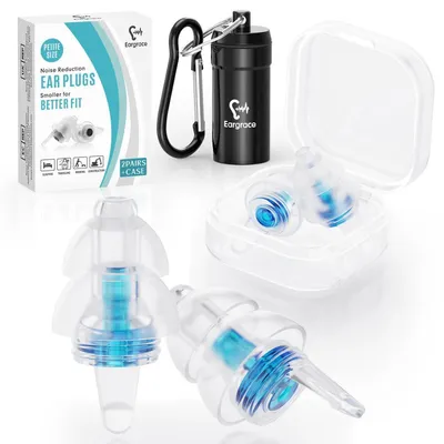 Immagine prodotto di Protezioni per le orecchie, tappi auricolari, 2 paia, in silicone morbido, adatti a orecchie piccole, riutilizzabili, per proteggere dal rumore, ideali per dormire, per chi dorme su un lato, per viaggiare, per concerti, per il lavoro, per guidare la moto