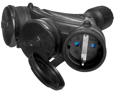 Produktbild von Dreifach-Wandsteckdose, hermetisch und geerdet, IP54, 16A, 230V, Plastrol W-01166