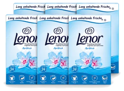 Produktbild von 6 x Lenor Trocknertücher Aprilfrisch - 34 Stück - Vorteilspackung - 6 Stücke