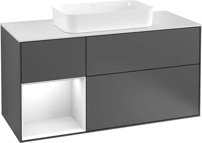 Produktbild von V&B Waschtischunterschrank Finion 120x60 cm, Reg li glo wh. Lac, Peo Matt