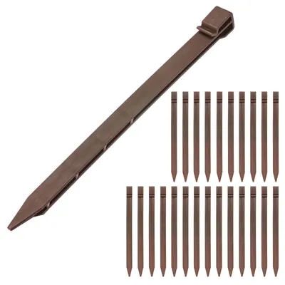 Produktbild von Set mit 25 Gartenpfählen für Rasenkanten, 30 cm, braun