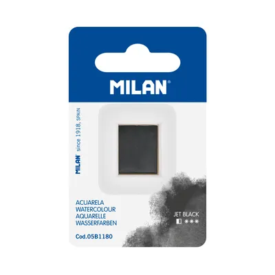 Zdjęcie produktu dla Farba akwarelowa MILAN na blistrze, kolor: czarny