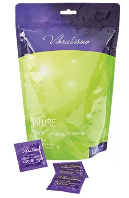 Produktbild von VIBRATISSIMO Kondome Nature 100er Pack | Premium Kondom extra feucht | dünne Wandstärke & Naturfarben | Verhütung Männer | b=53 mm