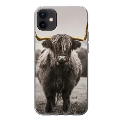 Produktbild von MuchoWow® Handyhülle Schutzhülle Hülle für iPhone 12 mini Schottischer Highlander - Gold - Hörner Silikon Softcase Handy Hülle - Bild
