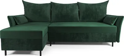 Produktbild von DOMO-HOME Ecksofa mit Schlaffunktion GREM – Weiche Polsterung 224x103cm | Universelle Farbgestaltung | Bequemes Sitz- und Schlaferlebnis | Hochwertige Materialien | Farbe grün | Links