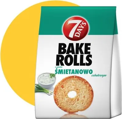 Obrázek produktu pro 7Days Bake Rolls o smaku pomidorów, oliwek i oregano 150 g