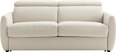 Produktbild von 3-Sitzer-Schlafsofa mit Schlaffunktion aus beigem Stoff SOVALI