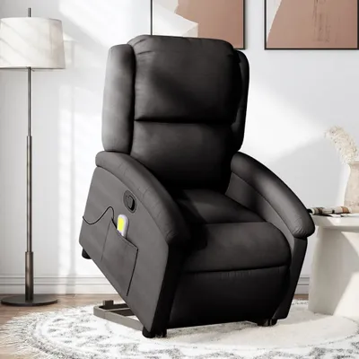 Produktbild von Cloris DesignMöbel Massagesessel mit Aufstehhilfe Schwarz Stoff , Klassische Sessel 2024 Neu