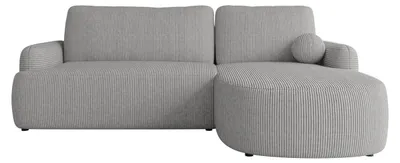 Produktbild von MIRJAN24 Ecksofa Loridu Cord, Wohnzimmmer L-Form mit Schlaffunktion und Bettkasten (Farbe: Poso 110, Seite: Rechts)