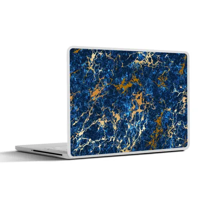 Produktbild von MuchoWow® Laptop Aufkleber Sticker Cover Marmor - Textur - Gold - Blau 36.5x27.5 cm - Laptop-Sticker