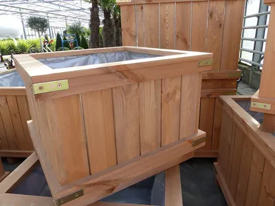 Produktbild von Holzkübel XXL Pflanzkübel Holz , div. Größen, Pflanztopf, Größe: 60x60x40 cm (Quadratisch)