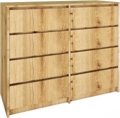 Produktbild von BDW, Kommode mit Schubladen, Sideboard Wohnzimmer, 120x100cm, Eiche Evoke