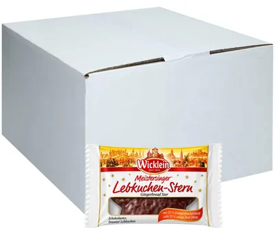 Produktbild von Wicklein Meistersinger Lebkuchen-Sterne schokoliert 100x25g