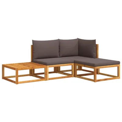 Produktbild von vidaXL 4-tlg. Gartensofa-Set mit Kissen Holz Akazie & Seil