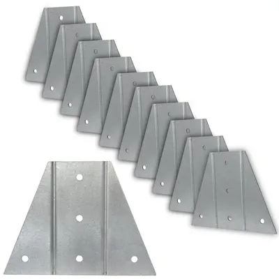Imagen del producto de Juego de 10 placas de conexión galvanizadas para estructuras de madera