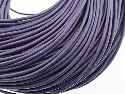 Produktbild von Vintageparts echtes Lederband rund 2mm lila violett 2m