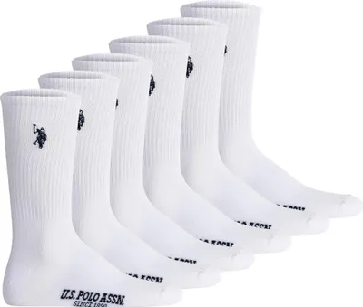 Produktbild von U.S. POLO ASSN. Herren Tennissocken, 6er Pack - Sportsocken, Logo, Baumwoll-Mix Weiß 39-42