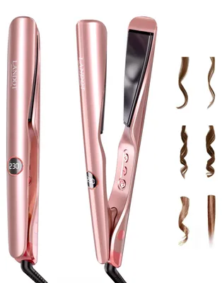 Imagen del producto de Plancha de pelo - Alisador y rizador 2 en 1 - Placas curvas - Para todo tipo de cabello