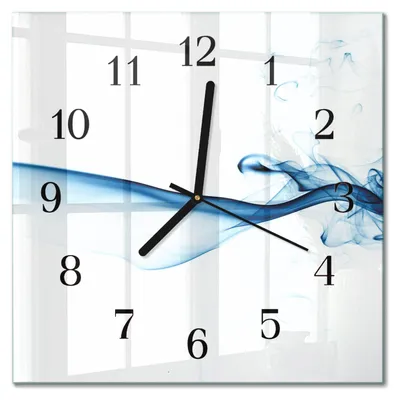 Immagine prodotto di Orologio da parete Tulup Glasuhr, orologio da cucina, vetro vero, 30x30 cm, design moderno e decorativo, silenzioso, con lancette nere - motivo astratto "Fumo"
