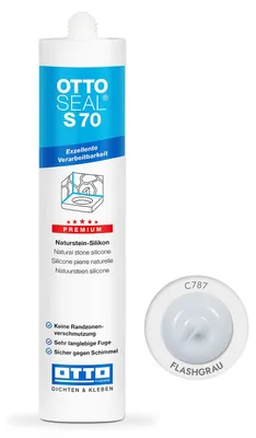 Produktbild von Ottoseal S70 Premium-Naturstein-Silikon 310ml Farbe: Flashgrau C787