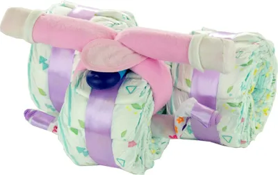 Produktbild von Windeltorte Windeldreirad mit Pedalen rosa