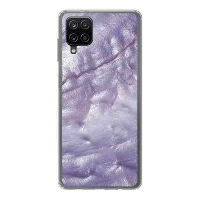Produktbild von MuchoWow® Handyhülle Schutzhülle Hülle für Samsung Galaxy A12 Perlmutt - Naturstein - Violett Silikon Softcase Handy Hülle - Bild