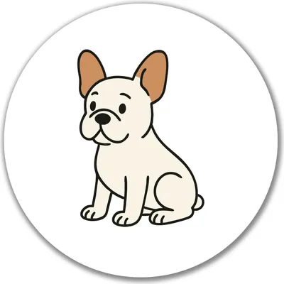 Produktbild von Huuraa Aufkleber Französische Bulldogge Frenchie Comic 10cm rund Sticker Geschenkidee