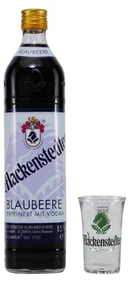 Produktbild von Mackenstedter Blaubeere Likör mit 6x Shotgläser