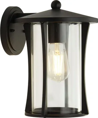 Produktbild von Außenlampe Wand Aluminium Glas 28 cm hoch IP44 Schwarz E27 Vintage Wandlampe außen