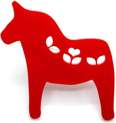 Produktbild von Famanu Brosche Pferd Rot - Handgemachtes Modeschmuckstück aus Acrylglas