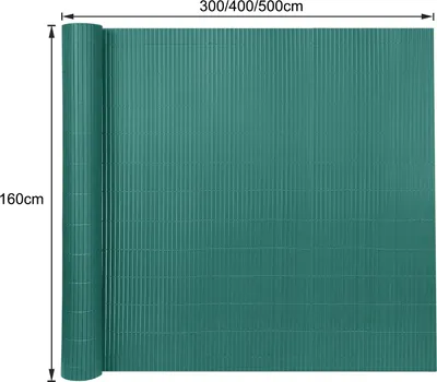 Obrázok produktu pre LZQ 160x500cm Privacy Mat PVC Bambusová ochrana súkromia Záhradný plot Súkromie Balkónový plot Windbreak Balkónové obklady, zelená