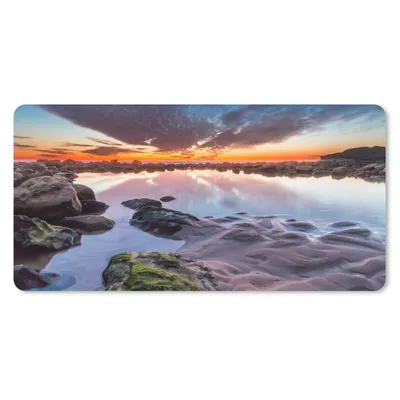 Produktbild von MuchoWow® Mauspad Mousepad Felsen - Wasser - Natur 60x30 cm - Mousepads - Maus Mat - Pad - Mausunterlage - Nachhaltig