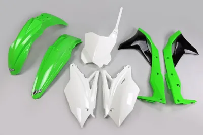 Zdjęcie produktu dla Zestaw owiewek UFO PLAST do modeli Kawasaki A OEM, zielony, biały